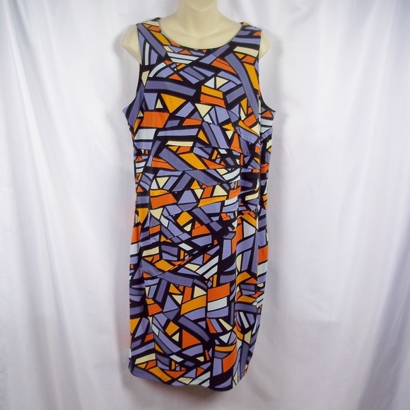 Kalijati Stained Glass Print Sleeveless Dress Lrg - Picture 1 of 6